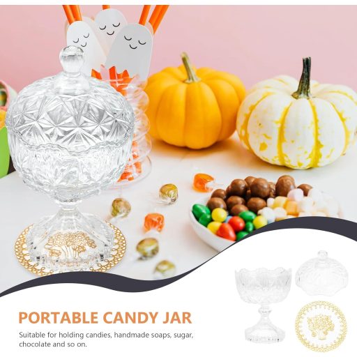 TOVINANNA Recipient rotund din sticlă pentru prăjituri cu capac - Bonbonieră transparentă, cutie decorativă de depozitare pentru bucătărie, pentru dulciuri, 4,5L