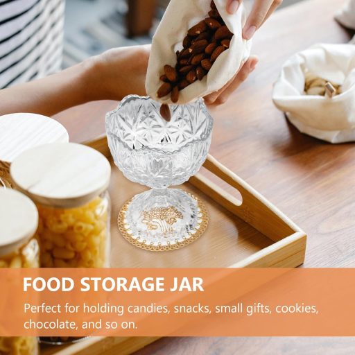 TOVINANNA Recipient rotund din sticlă pentru prăjituri cu capac - Bonbonieră transparentă, cutie decorativă de depozitare pentru bucătărie, pentru dulciuri, 4,5L