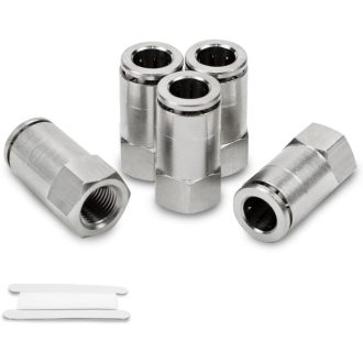   Bwintech Egyenes Pneumatikus Gyorscsatlakozó Készlet - 5 db Nikkelezett Sárgaréz, 8mm Tömlő x 1/4" BSP Menetes, Ipari Automatizáláshoz