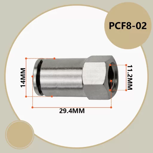 Bwintech Set Racorduri Pneumatice Rapide Drepte - 5 buc Alamă Nichelată, Furtun 8mm x Filet 1/4" BSP, Pentru Automatizări Industriale