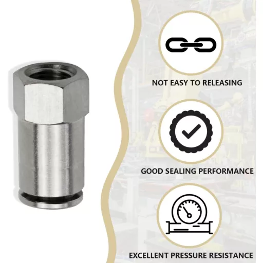 Bwintech Egyenes Pneumatikus Gyorscsatlakozó Készlet - 5 db Nikkelezett Sárgaréz, 8mm Tömlő x 1/4" BSP Menetes, Ipari Automatizáláshoz