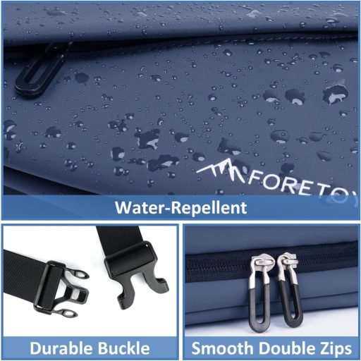 FORETOY Borsetă Unisex cu Suport Bidon - Geantă Crossbody Impermeabilă pentru Alergare, Drumeții, Ciclism, Geantă de Umăr cu Capacitate Mare, Bleumarin