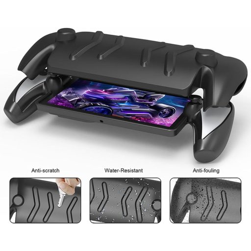 NUHFUFA Fekete Védőtok Levehető Előlappal Portal 2023-hoz, Teljes Védelemmel és Tartóval