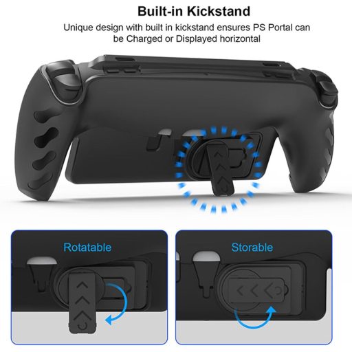NUHFUFA Crna Zaštitna Maskica s Odvojivim Prednjim Poklopcem za Portal 2023, Potpuna Zaštita i Držač