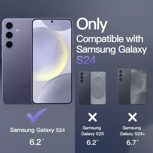 JETech Samsung Galaxy S24 5G mágneses tok, MagSafe kompatibilis, kobalt lila