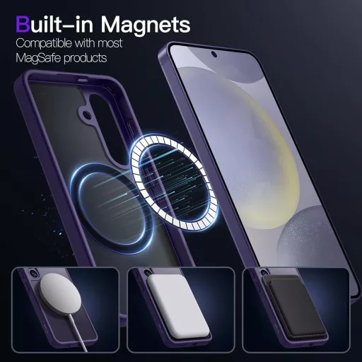 JETech Samsung Galaxy S24 5G mágneses tok, MagSafe kompatibilis, kobalt lila