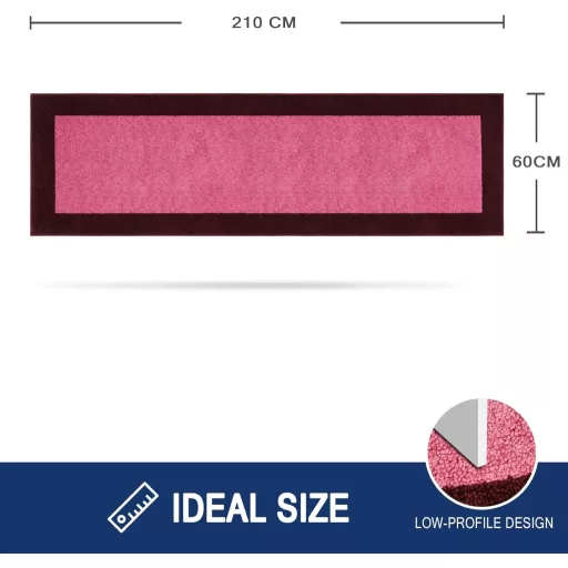 FCSDETAIL Covor absorbant de murdărie, 60x210 cm, Covoraș antiderapant pentru intrare, Lavabil, Prietenos cu câinii