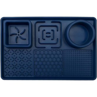   Peticularz Kék Szilikon Nyalómatrac Tapadókorongokkal - Lassú Etetőtál Kutyáknak és Macskáknak - Mosogatógépben Mosható Etetőalátét