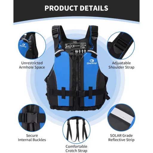 Prsluk za plivanje Owntop za odrasle, od pjene, s preponskim remenom i džepovima, unisex