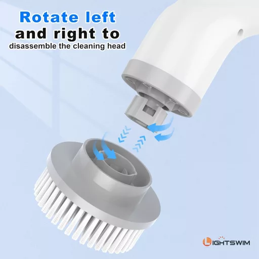Lightswim 7 az 1-ben elektromos kefe 420 RPM, 2 sebességgel, hosszabbítókarral