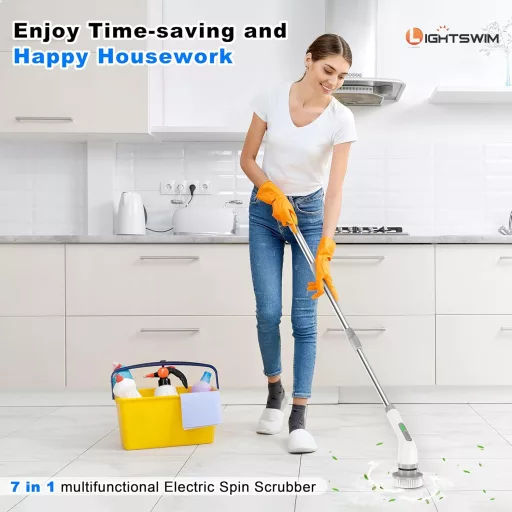 Lightswim 7 az 1-ben elektromos kefe 420 RPM, 2 sebességgel, hosszabbítókarral