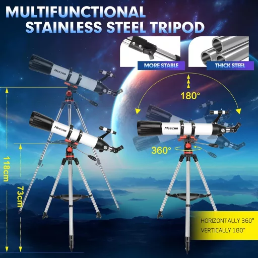 MEEZAA 90mm Refraktor Teleszkóp 800mm Csillagászati Megfigyeléshez