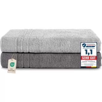   Komfortec 2 db szauna fürdőlepedő 80x200 cm 100% pamut antracit/ezüst