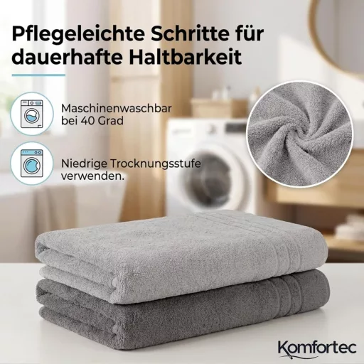 Komfortec 2 db szauna fürdőlepedő 80x200 cm 100% pamut antracit/ezüst