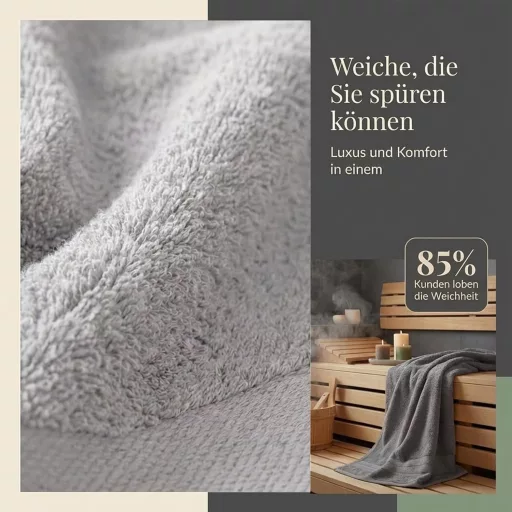 Komfortec 2 db szauna fürdőlepedő 80x200 cm 100% pamut antracit/ezüst