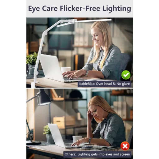 KableRika LED Asztali Lámpa 24W Dimmelhető Dupla Fej 80cm Szem Védelem