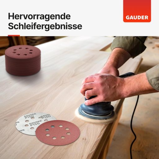 GAUDER 125mm Tépőzáras Csiszolókorong P40 50db Excenter Csiszolóhoz