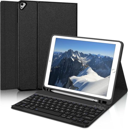 SENGBIRCH iPad 9.7" Tok Francia AZERTY Bluetooth Billentyűzettel - Kompatibilis iPad 6, 5, Pro 9.7, Air 2, Air Modellekkel, Levehető, Automa