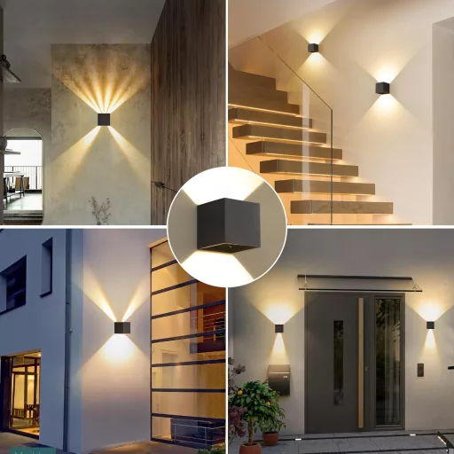 SANSHI Vonkajšie-Vnútorné LED Nástenné Svietidlo 12W - IP65 Vodotesné Čierne Hliníkové Osvetlenie, 3000K Teplá Biela, Nastaviteľný Uhol Svetla, Moderný Záhradný Dizajn