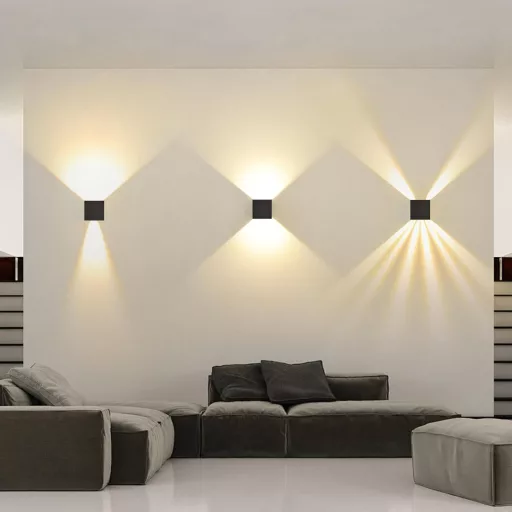 SANSHI Vonkajšie-Vnútorné LED Nástenné Svietidlo 12W - IP65 Vodotesné Čierne Hliníkové Osvetlenie, 3000K Teplá Biela, Nastaviteľný Uhol Svetla, Moderný Záhradný Dizajn