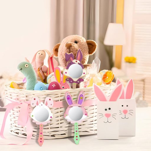 Matogle 9-dijelni Uskršnji Zeko Drveni Set Ogledala za Djecu - DIY Set Ručnih Ogledala za Bojanje