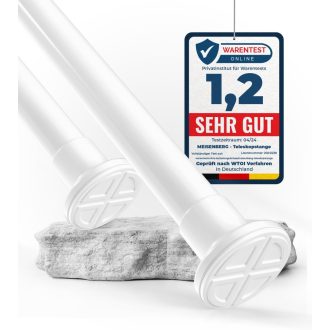   MEISENBERG Fúrás Nélküli Függönyrúd Fehér 25mm Teleszkópos 70-120cm