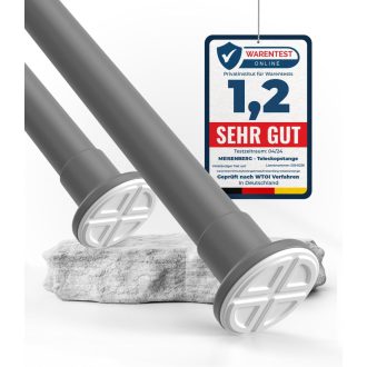   MEISENBERG Teleszkópos Függönyrúd 70-120 cm Szürke Fúrás Nélküli Zuhanyrúd
