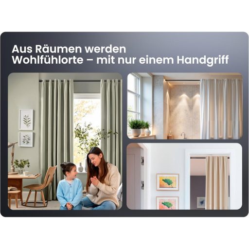 MEISENBERG Teleszkópos Függönyrúd 70-120 cm Szürke Fúrás Nélküli Zuhanyrúd