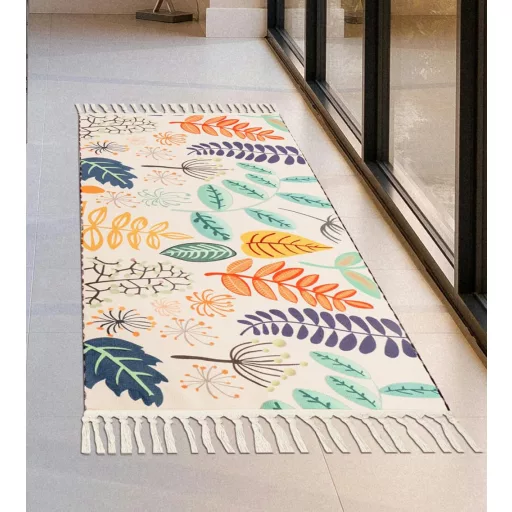 Covor Vintage Floral Lavabil Terafeels, 60x120cm, Pentru Living, Dormitor, Bucătărie