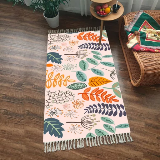Covor Vintage Floral Lavabil Terafeels, 60x120cm, Pentru Living, Dormitor, Bucătărie