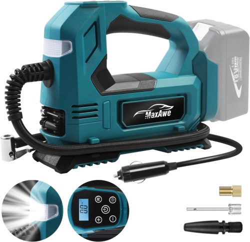 Compresor cu acumulator MaxAwe compatibil Makita 18V - Pompă fără fir pentru mașini, motociclete, biciclete