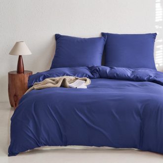   MR&HM Kék Mikroszálas Ágynemű Szett 155x220 cm, 2 Párnahuzattal, Négyévszakos