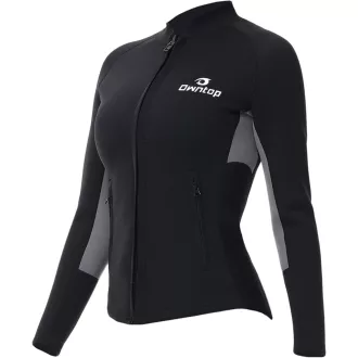   Top din neopren Owntop pentru bărbați și femei, 2 mm, cu mânecă lungă și fermoar frontal