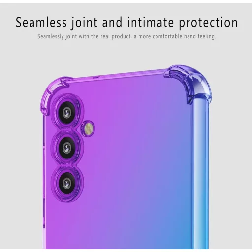 HONLEN Samsung Galaxy A55 5G tok, átlátszó gradiens TPU szilikon, kék-rózsaszín