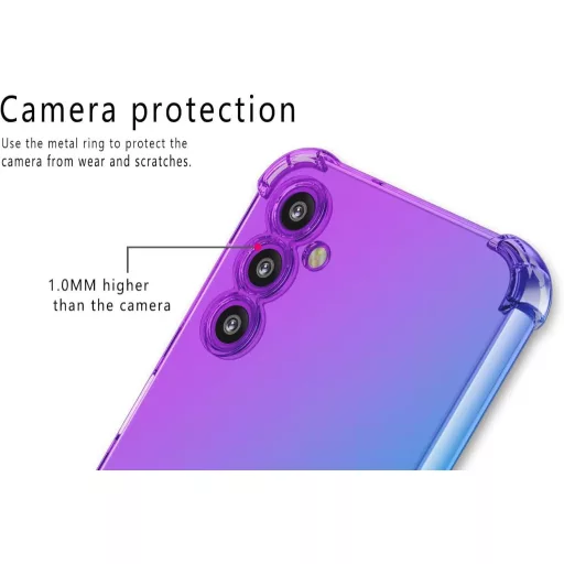 HONLEN Samsung Galaxy A55 5G tok, átlátszó gradiens TPU szilikon, kék-rózsaszín