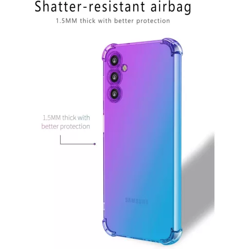 HONLEN Samsung Galaxy A55 5G tok, átlátszó gradiens TPU szilikon, kék-rózsaszín