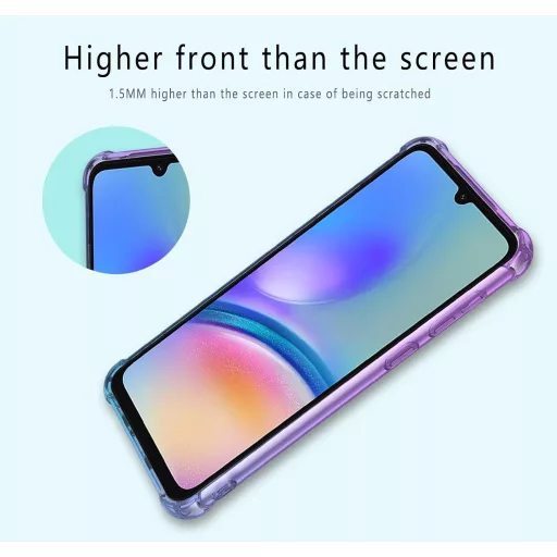 HONLEN Samsung Galaxy A55 5G tok, átlátszó gradiens TPU szilikon, kék-rózsaszín