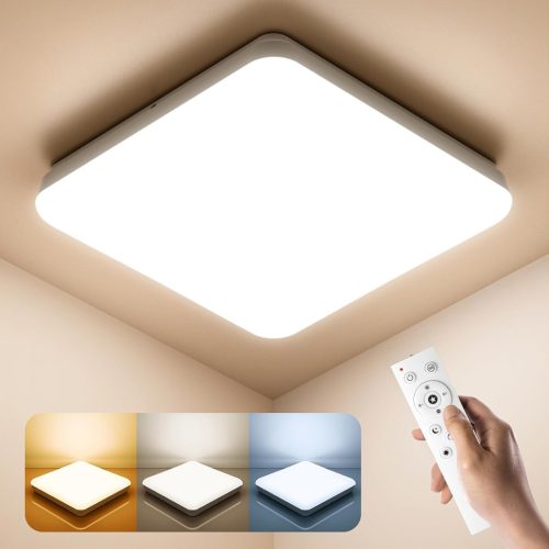 BLNAN LED Mennyezeti Lámpa 36W - Távirányítós, Szabályozható Fényerejű, IP54 Vízálló, 3000K-6500K, 3600lm, Modern Fehér, 35cm