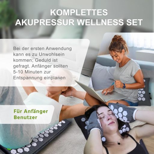 Caspor Akupresszúrás szőnyeg szett párnával, kesztyűvel és táskával fájdalomcsillapítás