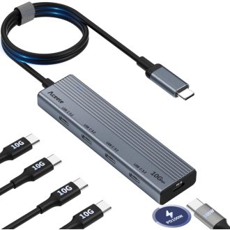   Aceele USB-C Hub 10Gbps 4 Port 100W tápellátás MacBook Pro/Air iPad Pro laptophoz