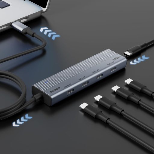 Aceele USB-C Hub 10Gbps 4 Port 100W tápellátás MacBook Pro/Air iPad Pro laptophoz