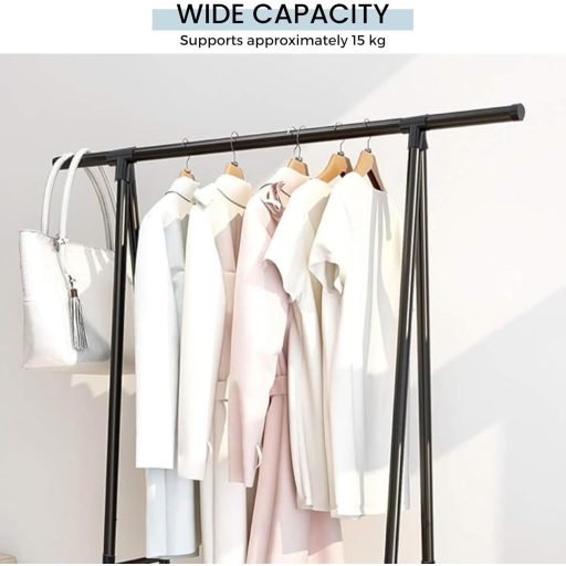 MAGIC SELECT Trojuholníkový stojan na šaty s 2 látkovými policami a hornou tyčou