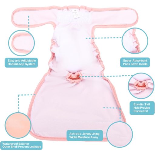 Avont 3 db Újrahasználható Kutyapelenka Szett, Nagyon Nedvszívó Mosható Higiénikus Bugyi Nőstény Kutyáknak