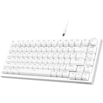   Tastatură Mecanică A.JAZZ AK820 75% TKL, Hot-Swap, Switch-uri Albastre, Gasket Mount, Albă