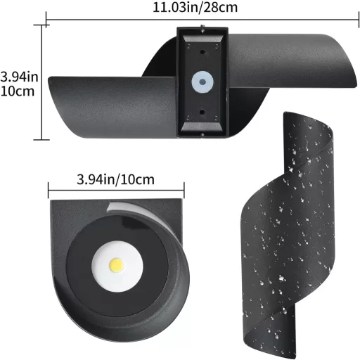 SANSHI LED Fali Lámpa 10W IP65 Vízálló Kültéri Beltéri Világítás 3000K Meleg Fehér Modern Fel-Le Irányú Kert Erkély Terasz