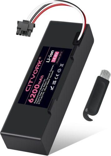 CITYORK 6200 mAh Li-Ion Akkumulátor Xiaomi Mop 2S/Pro/P Robotporszívókhoz - Csereakkumulátor STYTJ02YM/XMSTJQR2S Modellekhez, 1 Órás Gyorstö