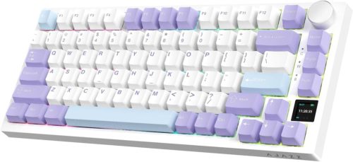 AJAZZ AK820PRO 75% TKL Mechanikus Gamer Billentyűzet - Vezeték Nélküli/Bluetooth/USB-C, RGB Háttérvilágítás, TFT Kijelző, Hotswap