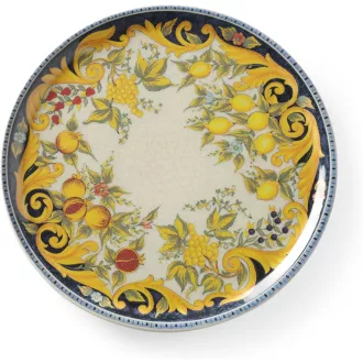   HENDI Barokk Pizzatányér Porcelán 310mm Sárga-Fekete Mosogatógép Mikró Biztos