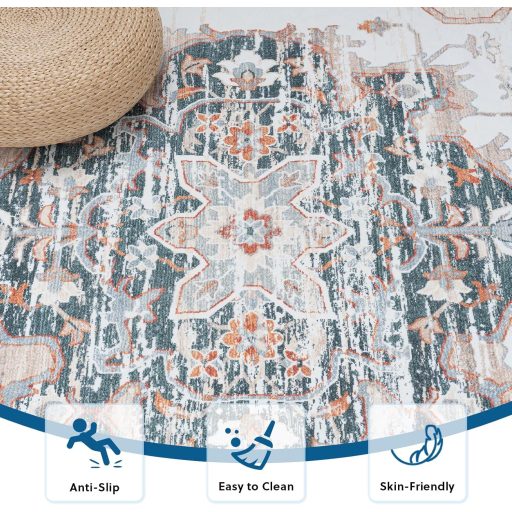 Covor Vintage Vamcheer 200x300 cm Verde Lavabil Moale pentru Sufragerie Dormitor