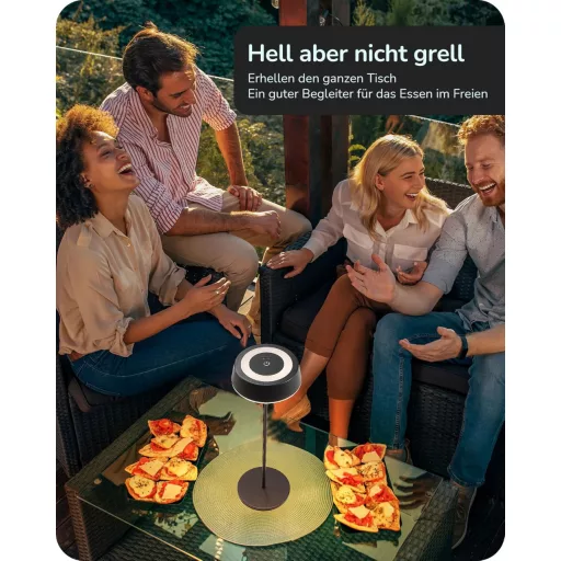 EDISHINE Wireless Éjjeli Lámpa Mágneses Töltéssel, Dimmer, IP54 Vízálló